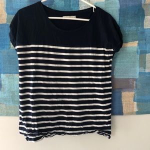 Navy Blue Striped Top